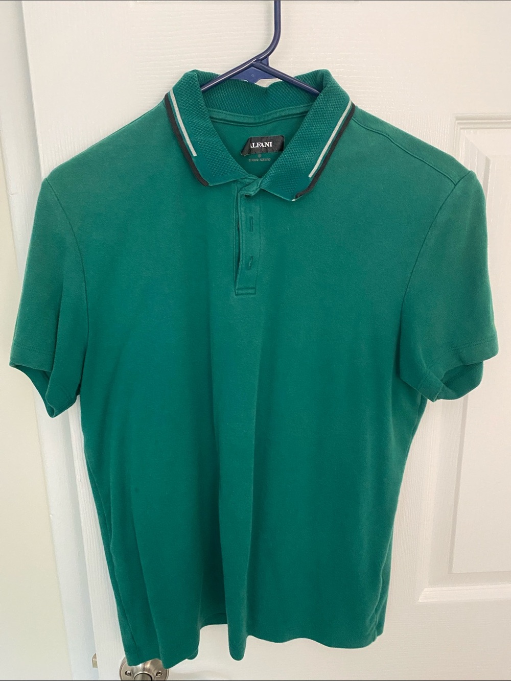 Alfani Men’s Emerald Green Polo with Contrast Collar Trim